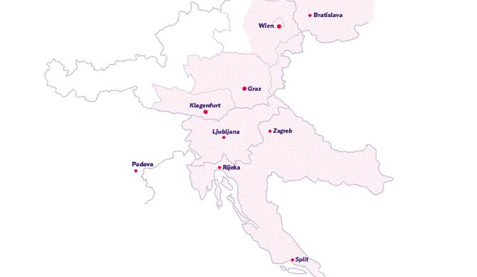 Mapa krajín BKS Bank
