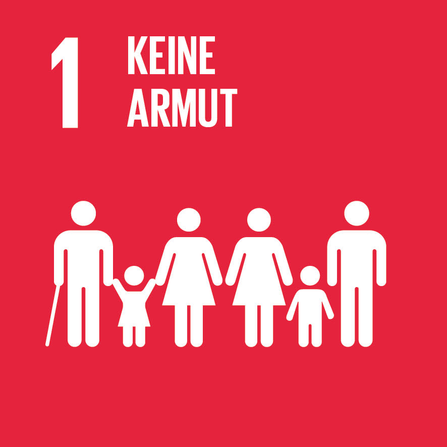 Icon von Ziel für nachhaltige Entwicklung Nummer 1. Icon von Ziel für nachhaltige Entwicklung Nummer 1.