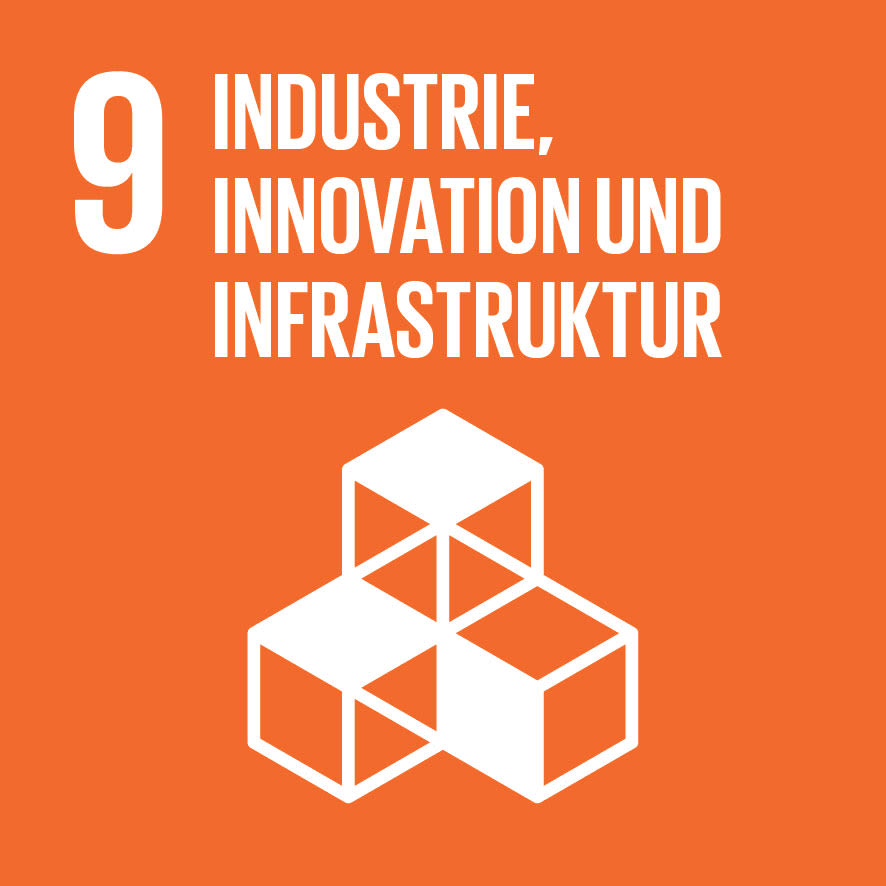 Icon von Ziel für nachhaltige Entwicklung Nummer 9. Icon von Ziel für nachhaltige Entwicklung Nummer 9.