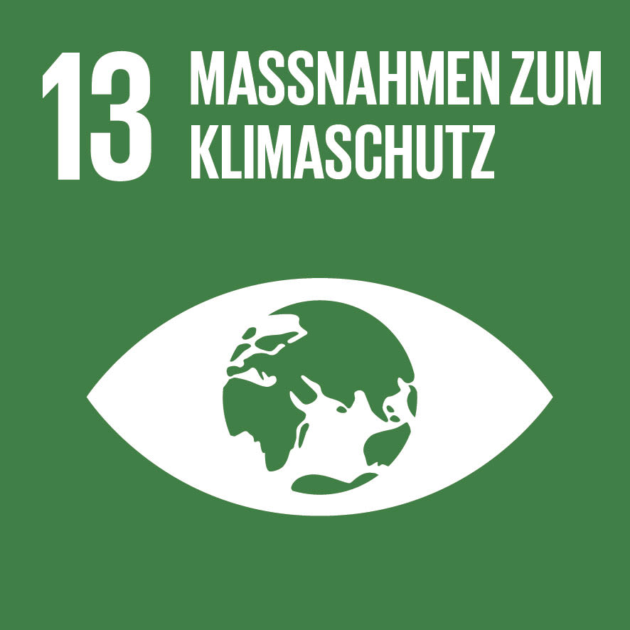 Icon von Ziel für nachhaltige Entwicklung Nummer 13. Icon von Ziel für nachhaltige Entwicklung Nummer 13.